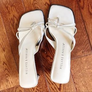 Hillard & Hanson White Strappy Square toe Sandals
